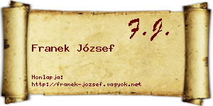 Franek József névjegykártya